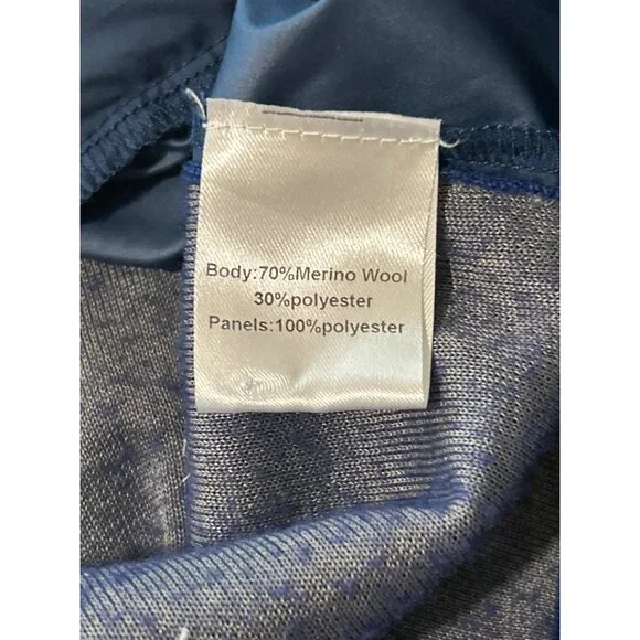 Peter Millar Crown Sport Mens Pullover 1/4 Zip Sweater Blue Merino Wool Size L - Picture 4 of 4